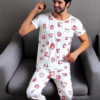 pijama hombre algodón blanco